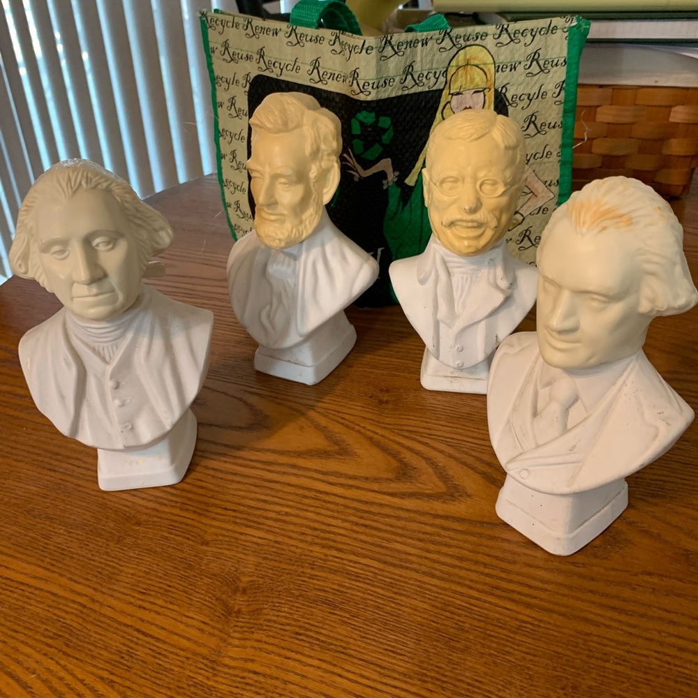 4 President Avon Vint. Perfume Decanter Franklin Lincoln, Washington, Roosevelt